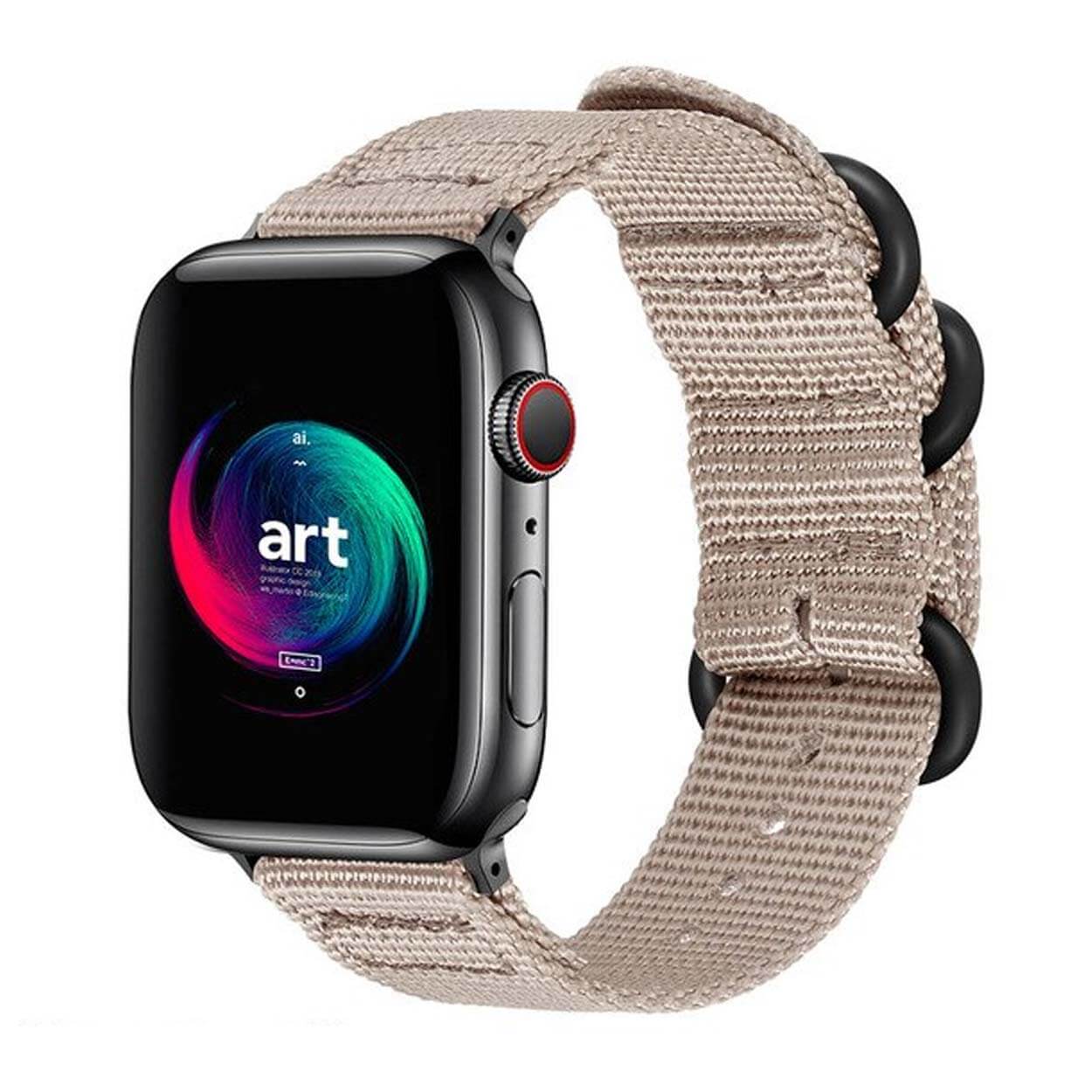 Apple watch 42/44/45 nylonarmband natoarmband beige sand