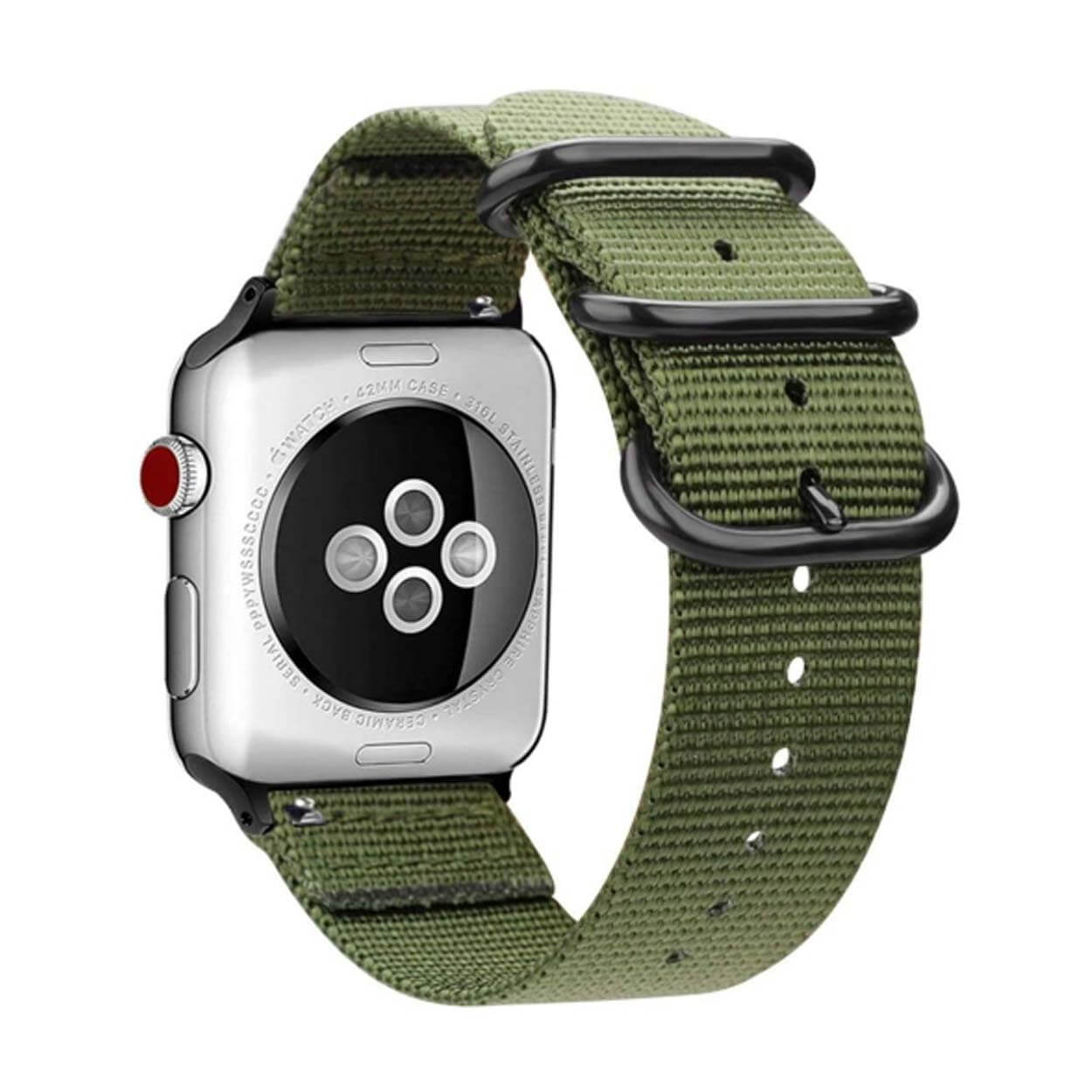 Apple watch 42/44/45 nylonarmband natoarmband grön