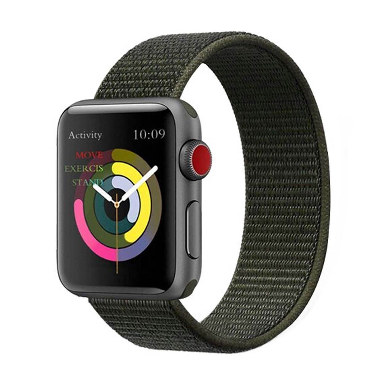 Apple watch militärgrönt cargo nylonarmband kardborreband