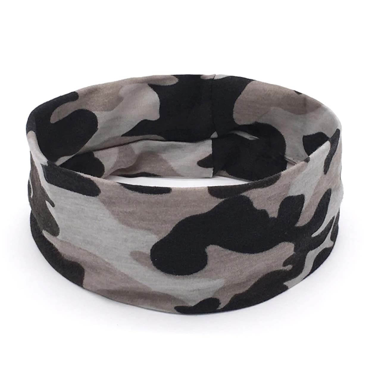 Camouflage pannband gym outdoor sport grå camo