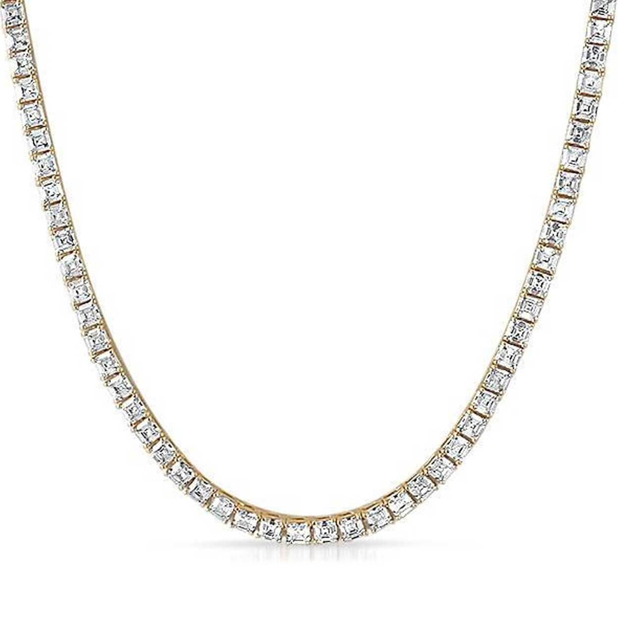 Halsband kedja guld tennis länk zirconia