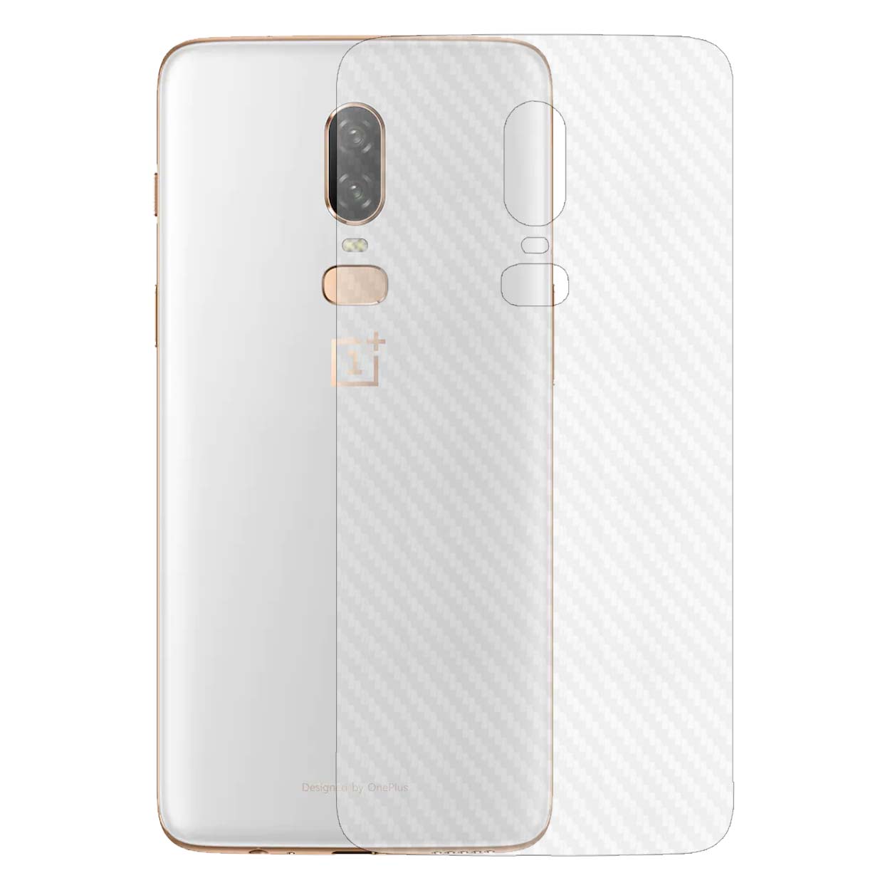 Oneplus 6 kolfiber vinyl skin dekal skyddsfilm baksida carbon