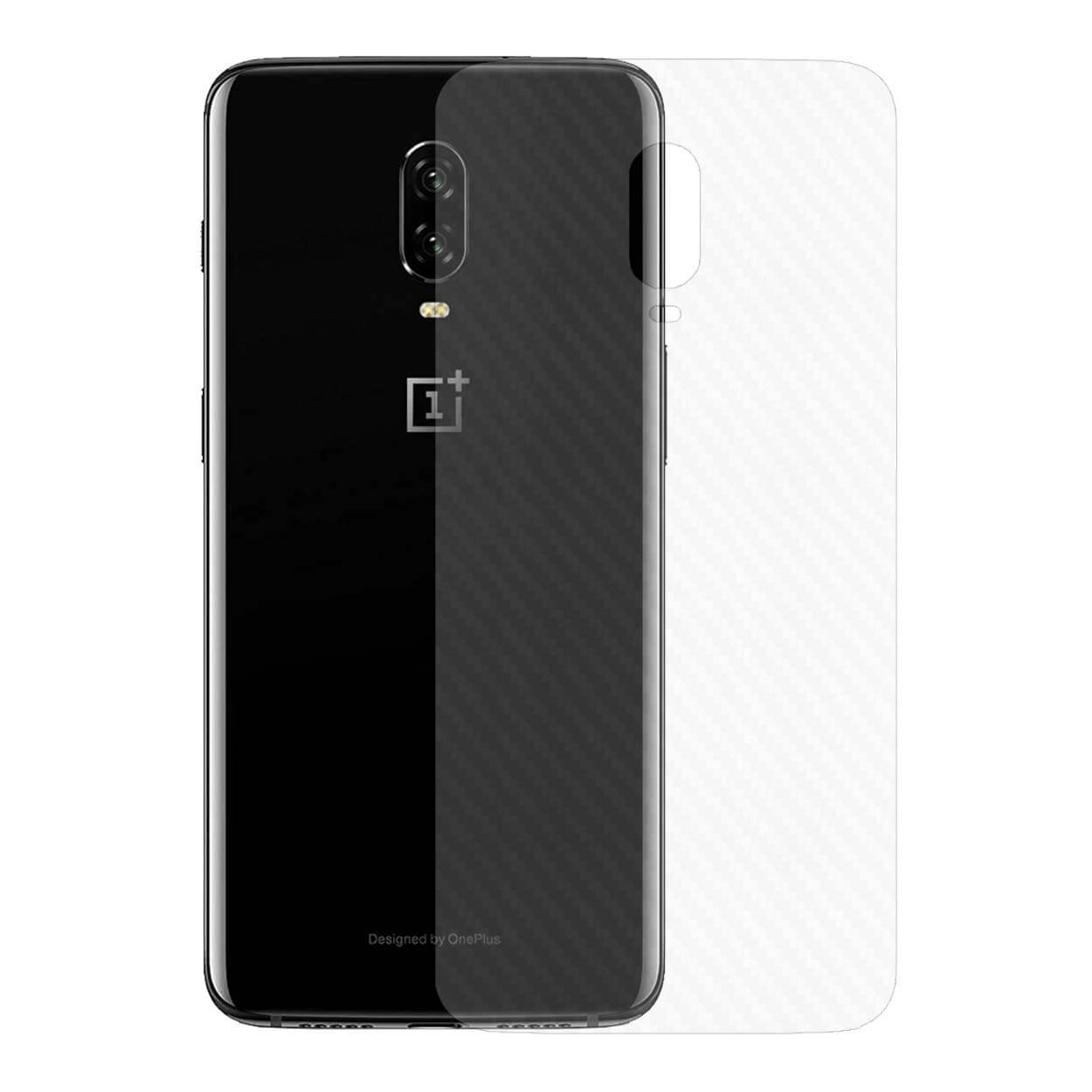 Oneplus 6t kolfiber vinyl skin dekal skyddsfilm baksida carbon