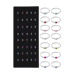 40-pack Fake Piercing Öron Läpp Näsa Septum Diamant
