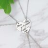 Brythjärta i 3 delar mor syster dotter halsband