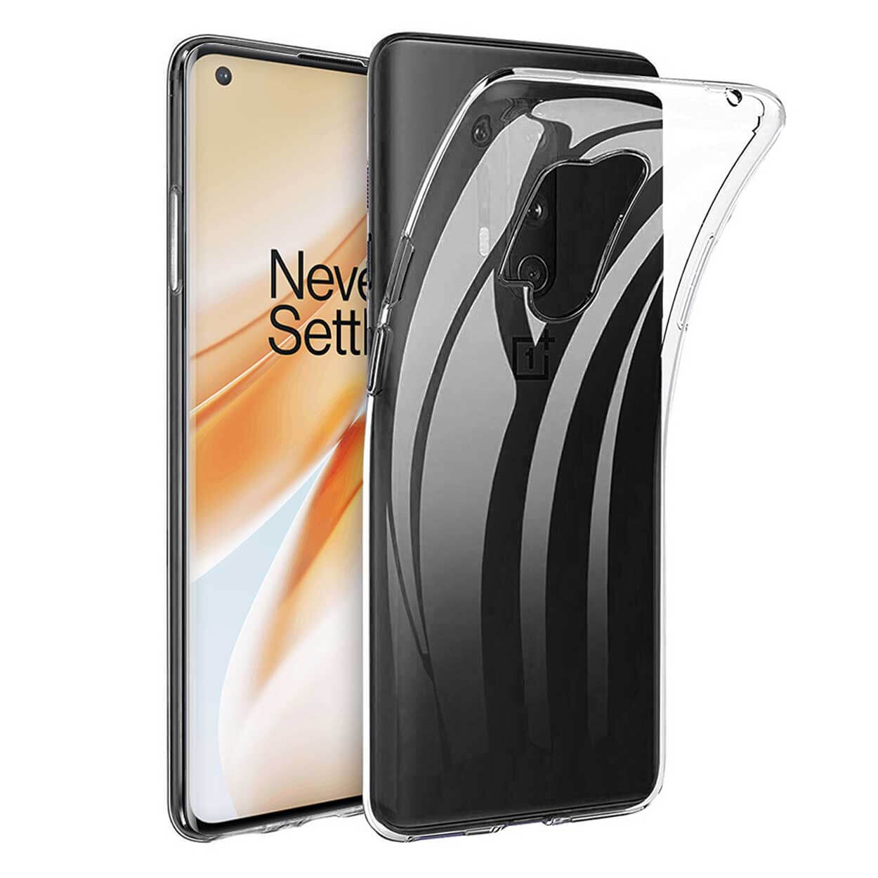 Tunt genomskinligt mobilskal oneplus 8 pro transparent