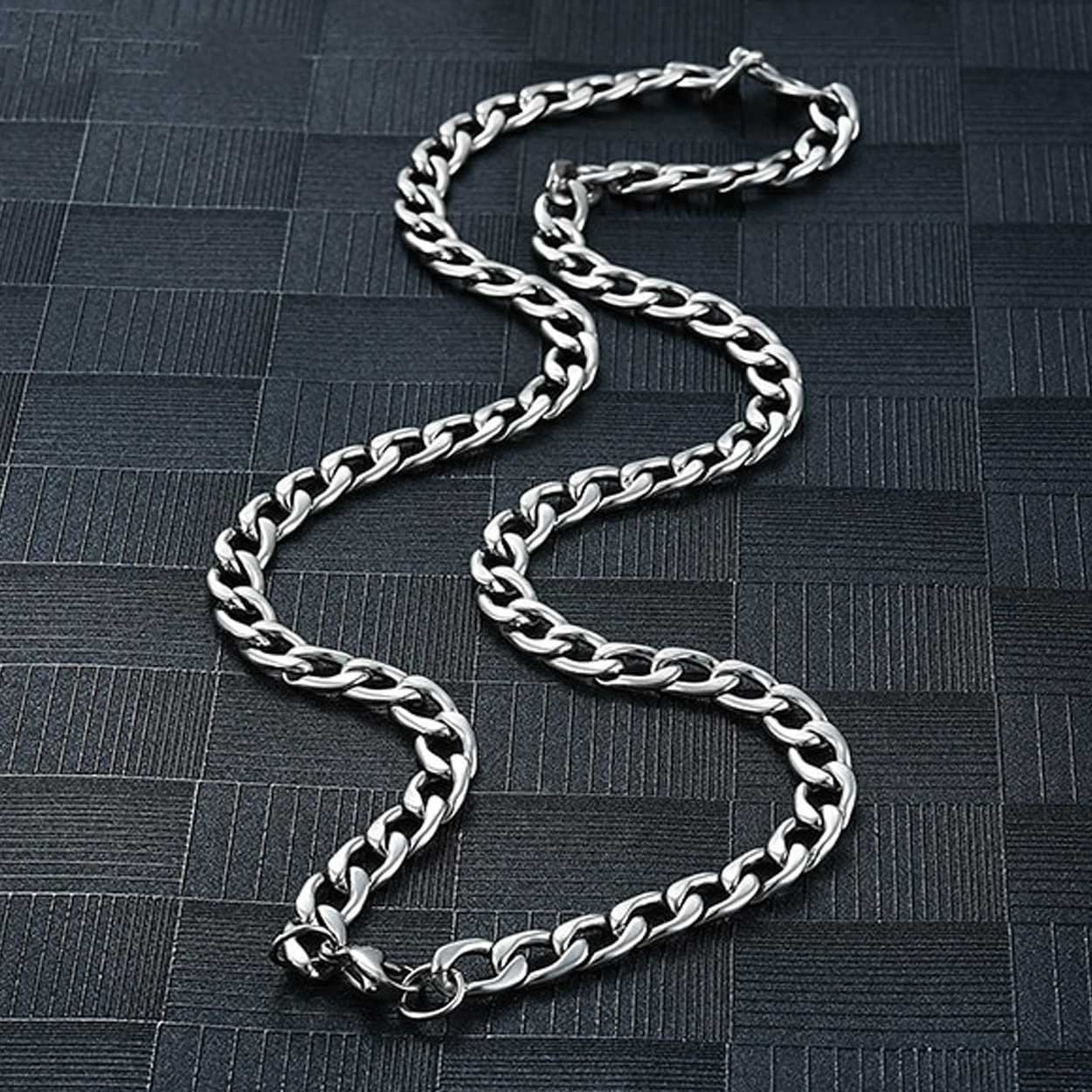 Silver kedjehalsband halsband kedja länk silver 9mm