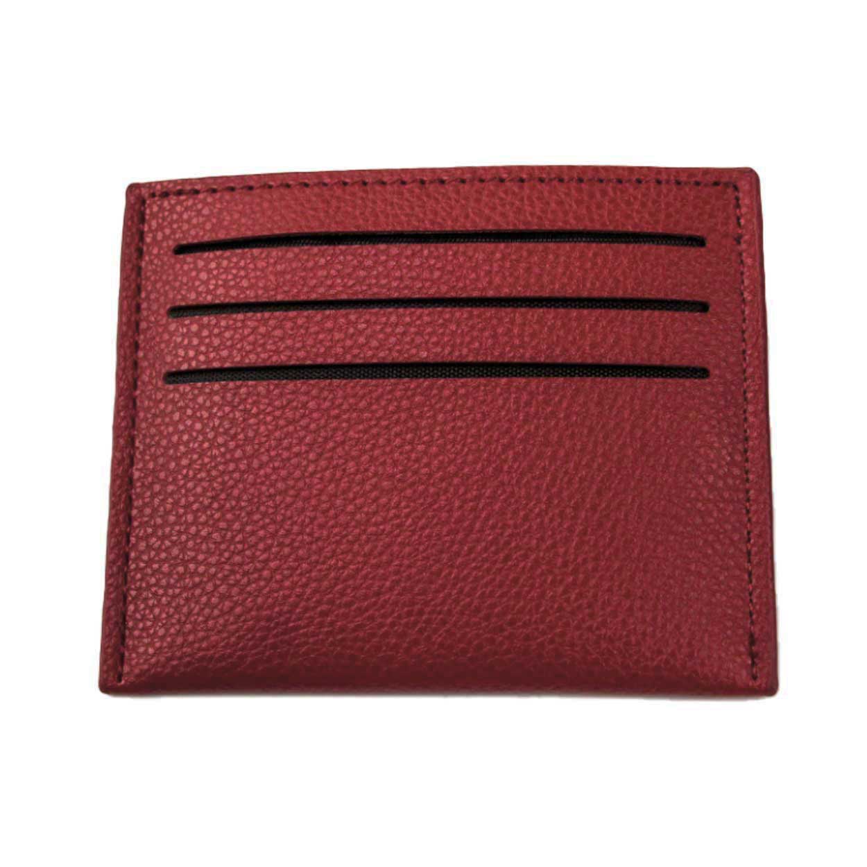 Vinröd korthållare 7 fack plånbok kreditkortshållare skinn