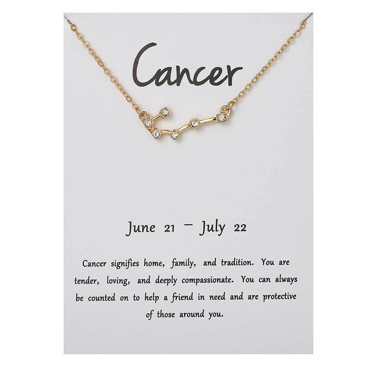 Stjärntecken halsband kräftan cancer gåvohalsband guld
