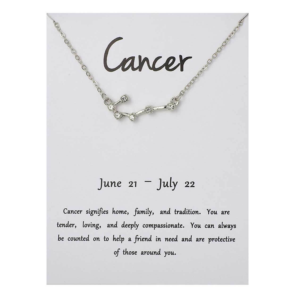 Stjärntecken halsband kräftan cancer gåvohalsband silver