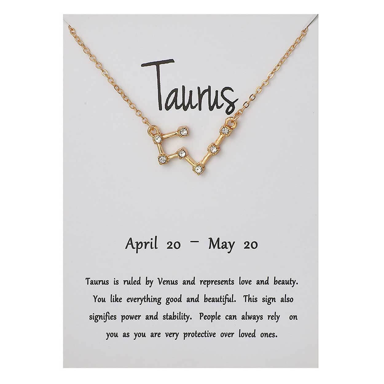 Stjärntecken halsband oxen taurus gåvohalsband guld