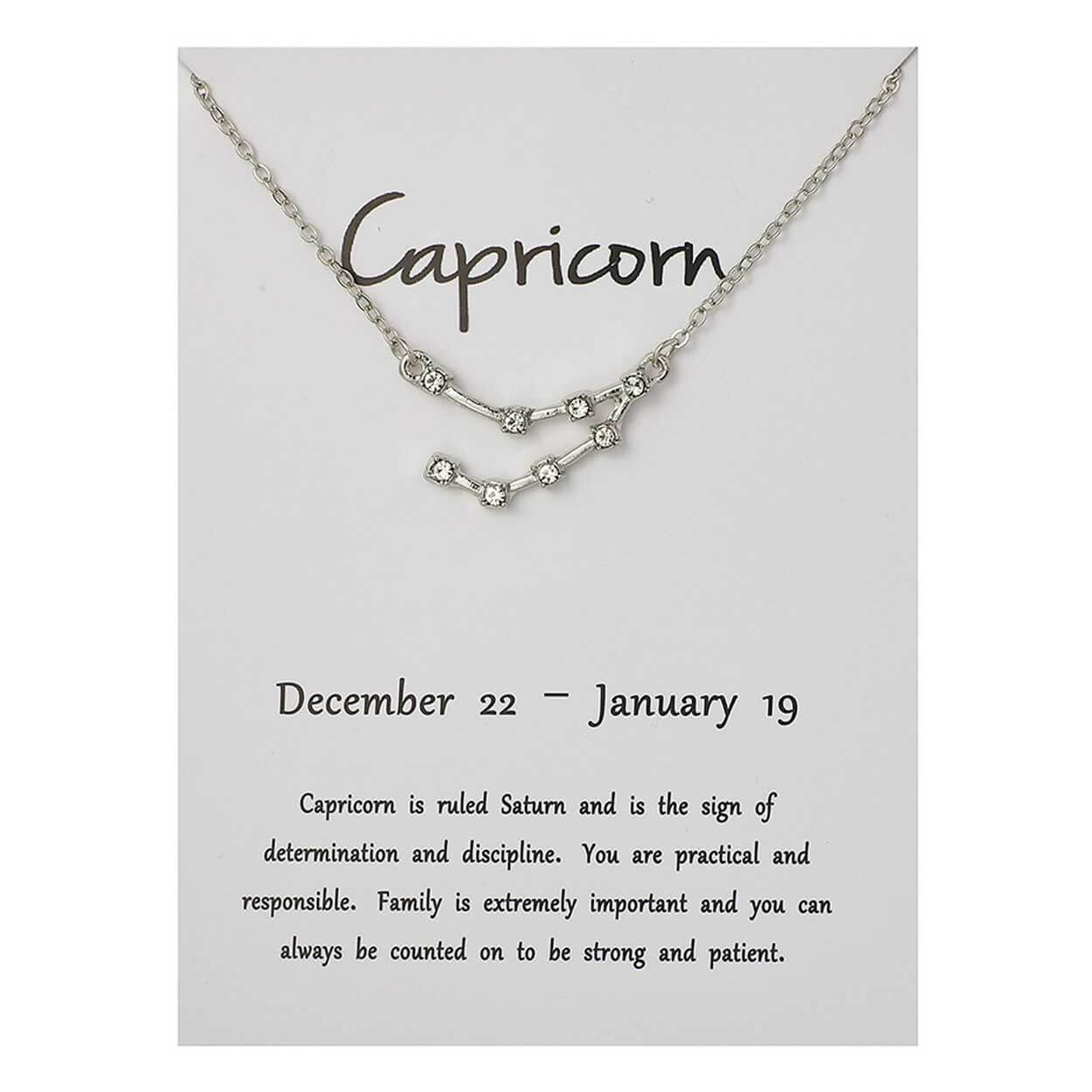 Stjärntecken halsband stenbocken capricorn gåvohalsband silver