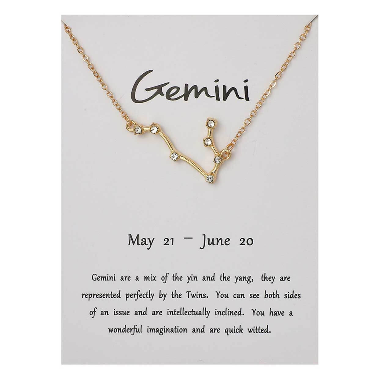 Stjärntecken halsband tvillingarna gemini gåvohalsband guld