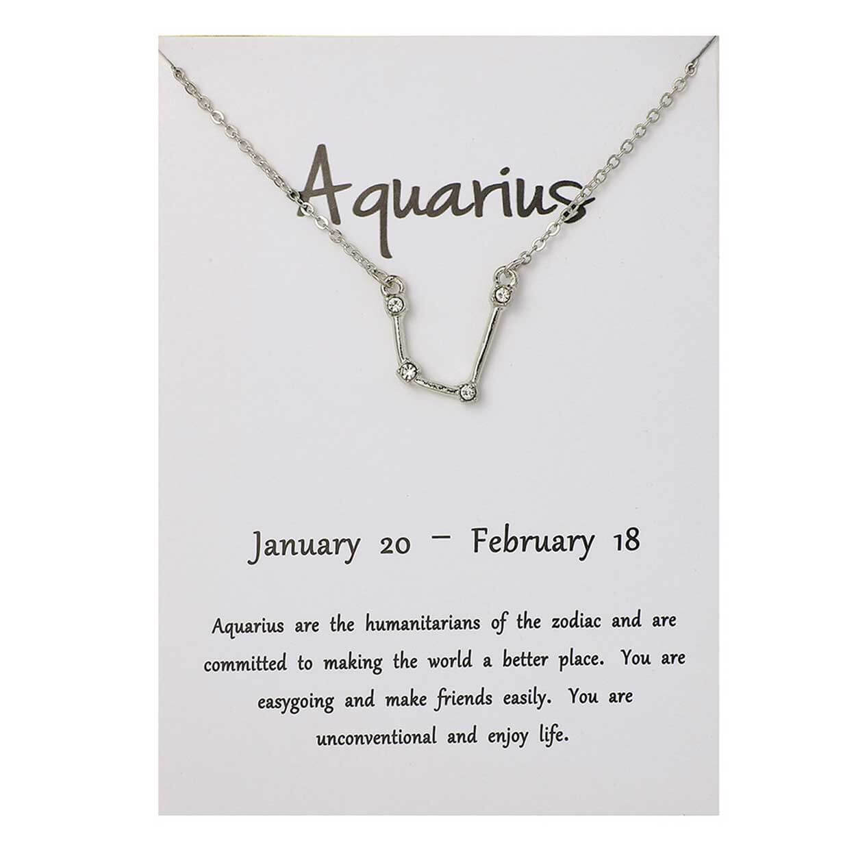 Stjärntecken halsband vattumannen aquarius gåvohalsband silver