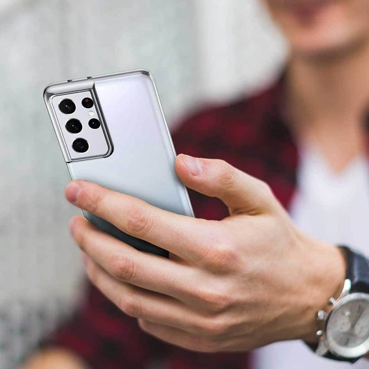 Tunt genomskinligt mobilskal galaxy s21 ultra transparent