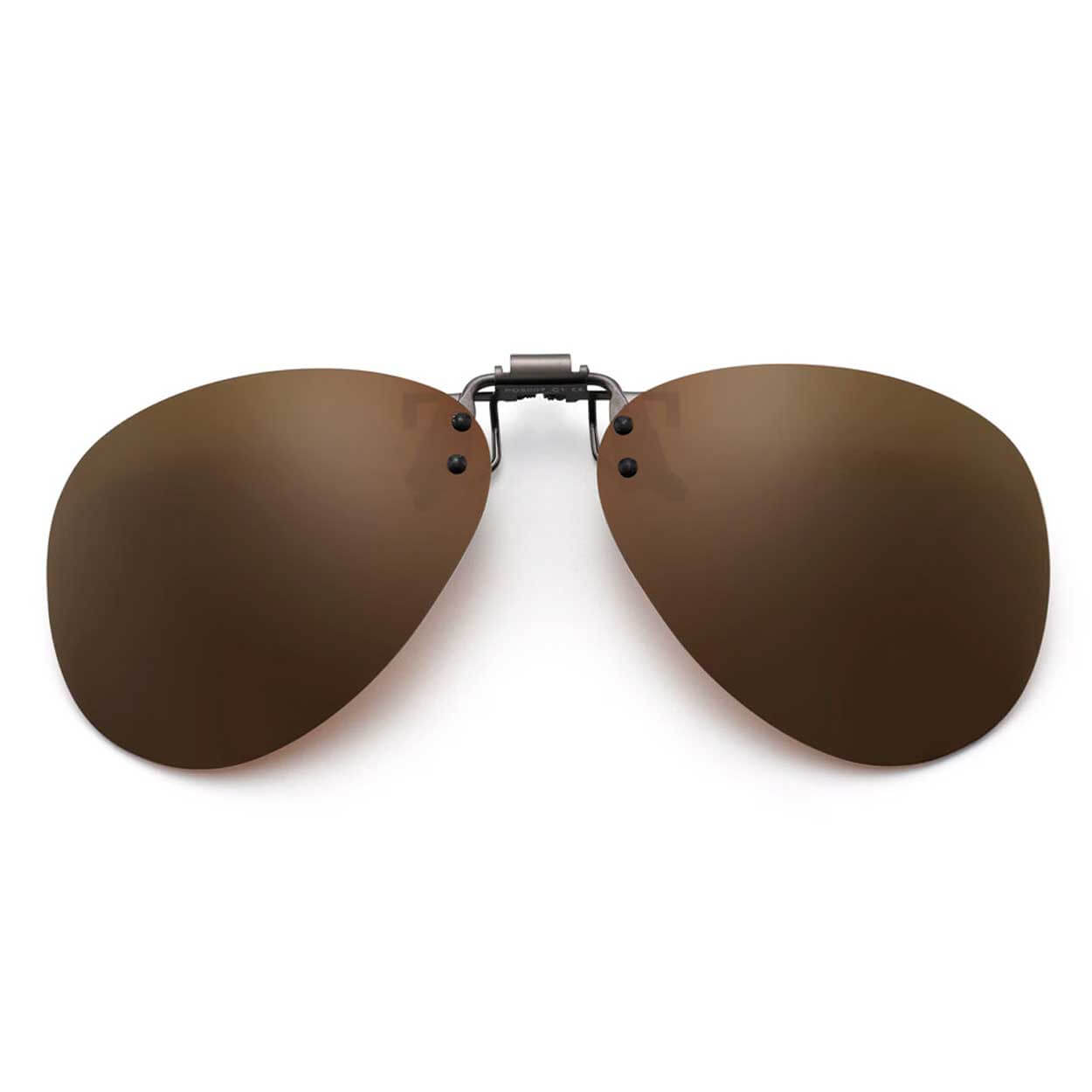 Clip-on solglasögon pilotglasögon aviator brun