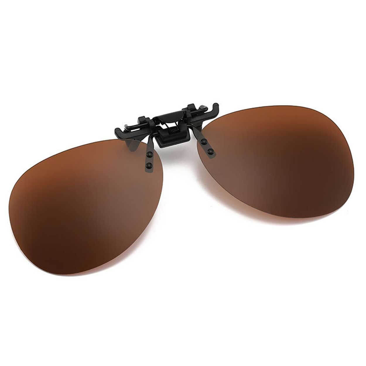Clip-on solglasögon pilotglasögon aviator brun