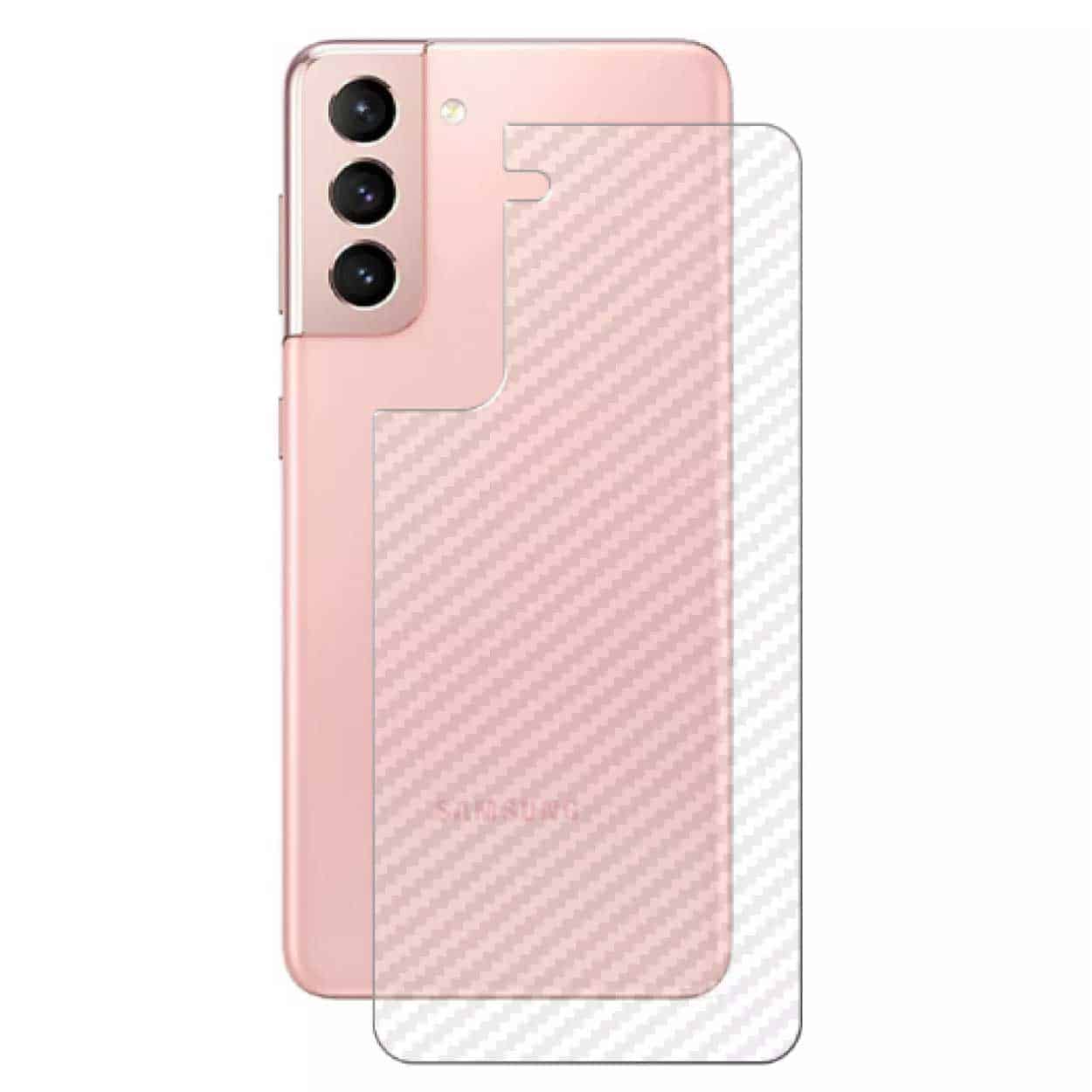 3-pack galaxy s21 plus kolfiber vinyl skin dekal skyddsfilm