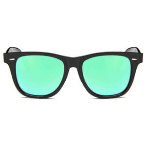 Svarta wayfarer solglasögon blått spegelglas
