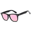 Svarta Wayfarer Solglasögon Rosa Spegelglas