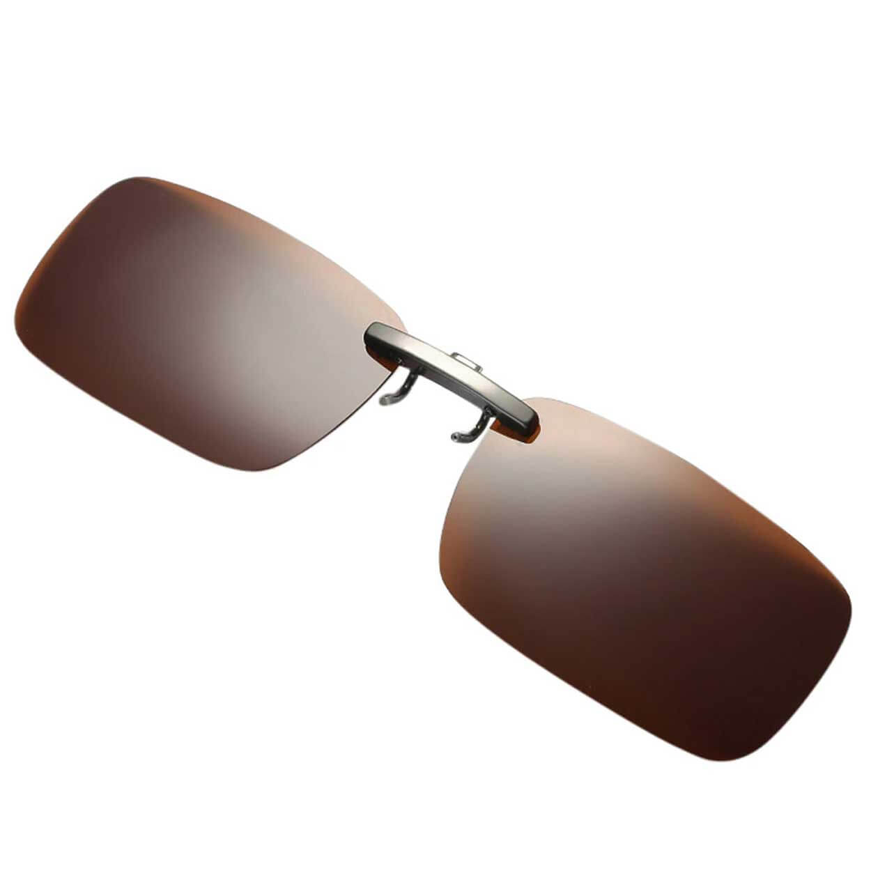 Clip-on solglasögon metall brun 37x59mm