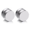 2-pack Silver Magnetisk Fake Piercing Öron Töjning Plug