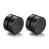 2-pack Svart Magnetisk Fake Piercing Öron Töjning Plug