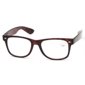 Bruna Leopard Wayfarer Läsglasögon Med Styrka