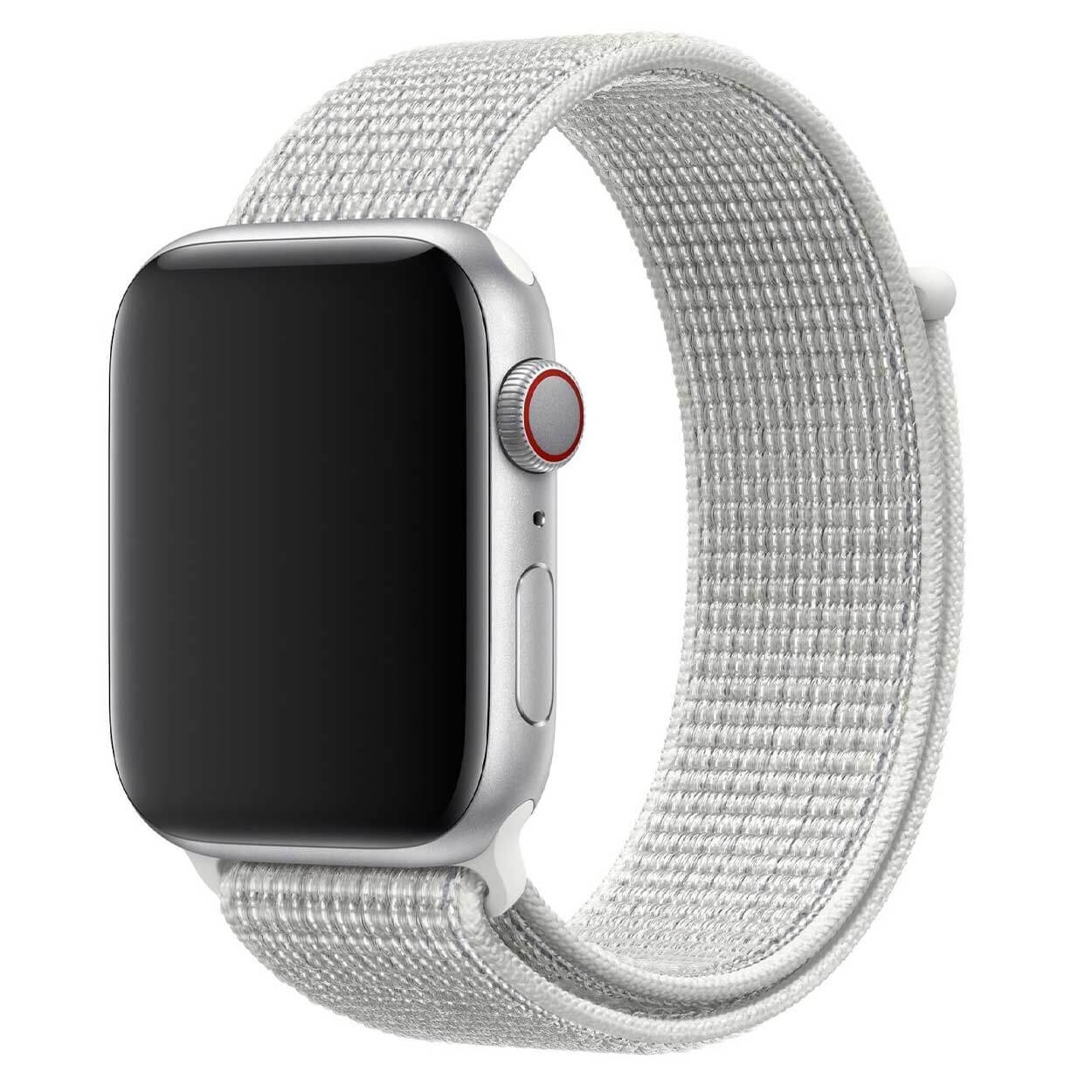 Vitt apple watch nylonarmband sportloop kardborreband