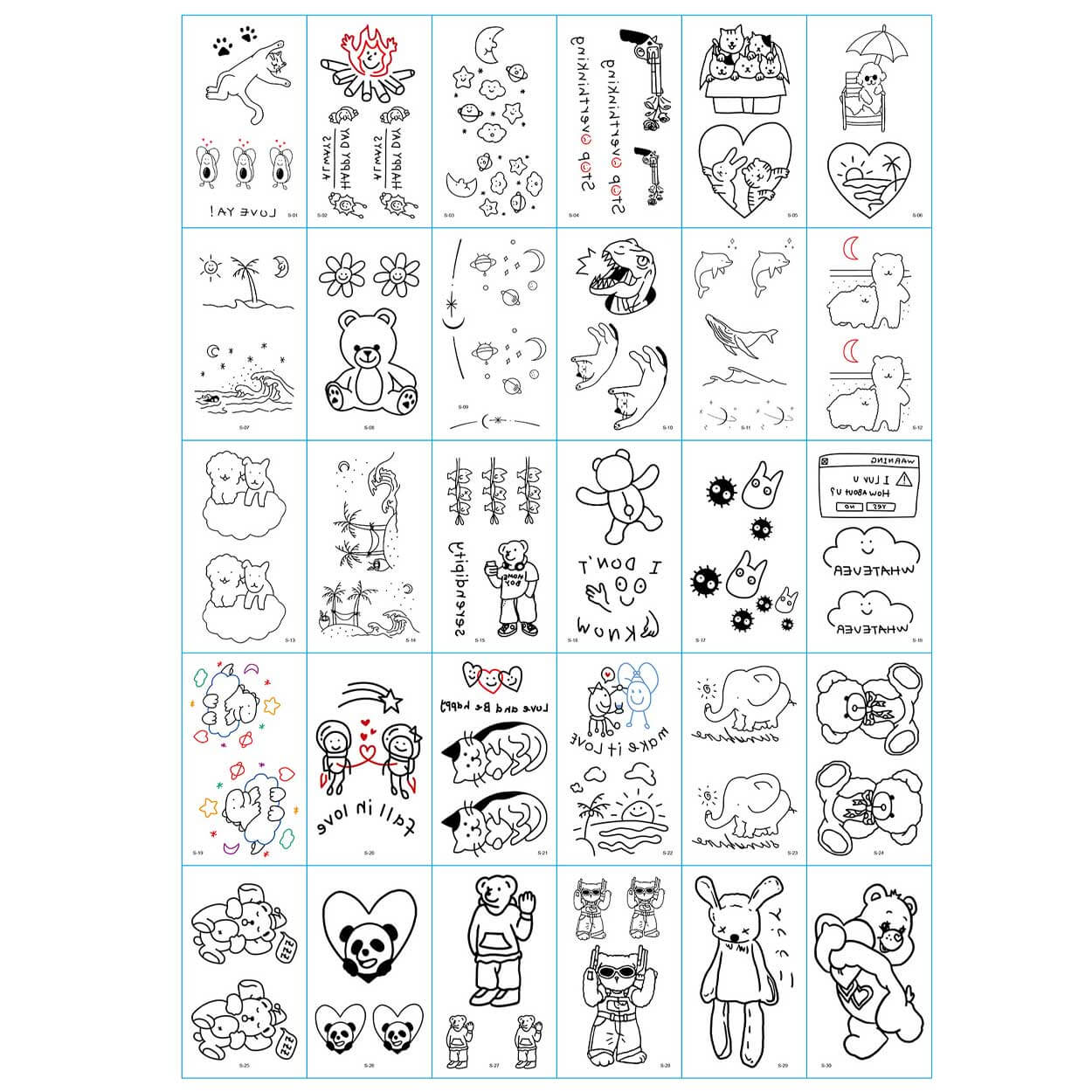 30-pack temporära tatueringar faketatueringar fejk fake tattoo