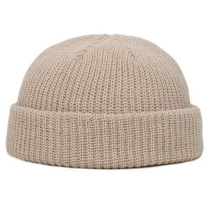 Beige Sotarmössa Ribbstickad Mössa Fiskarmössa