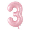 Enorm 102cm Sifferballong Rosa Nummer 3 Ballong
