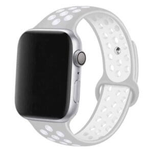 Apple Watch 42/44/45 Sportarmband Med Hål Grå Vit