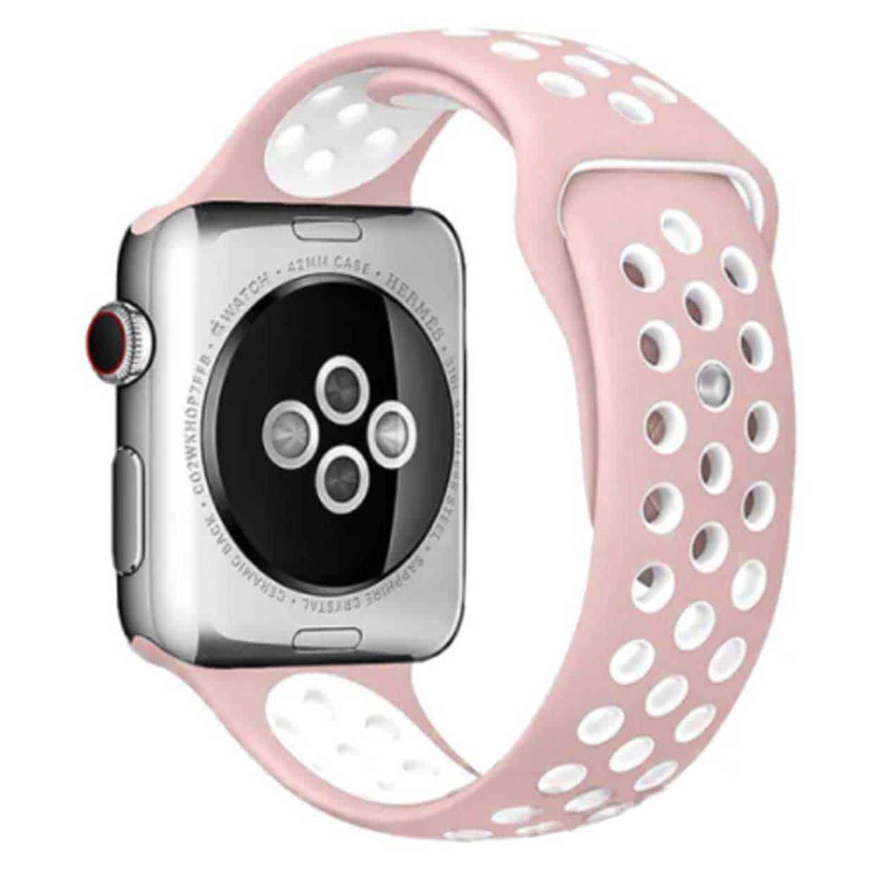 Apple watch 42/44/45 sportarmband med hål svart grå