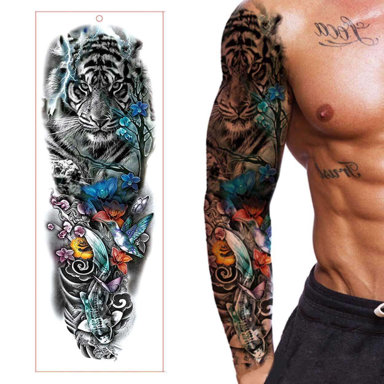 Faketatuering sleeve fake tattoo temporär gnuggis färg