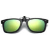 Clip-on Solglasögon Wayfarer - Relfektivt Grönt Spegelglas