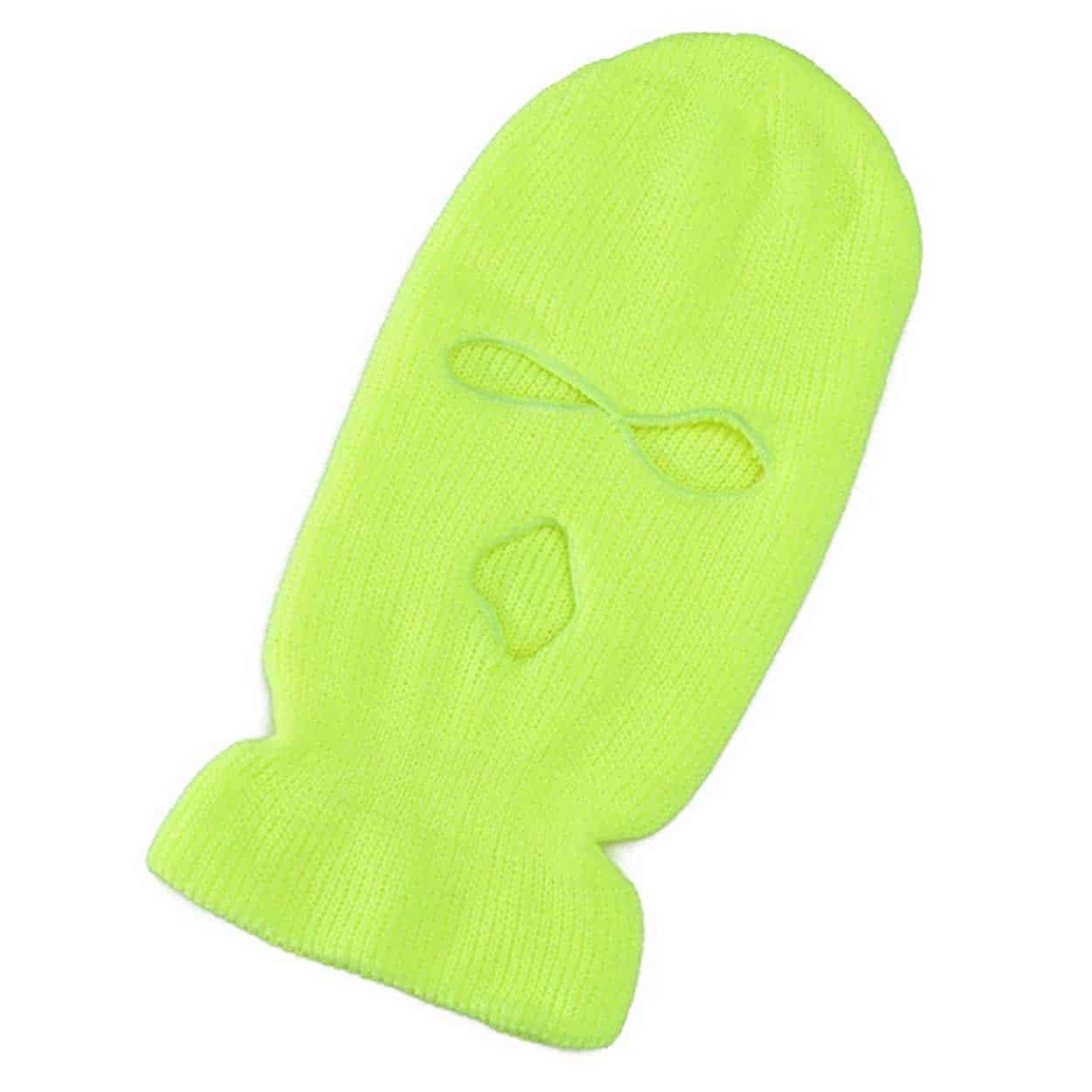 Balaklava skidmask rånarluva neon gul