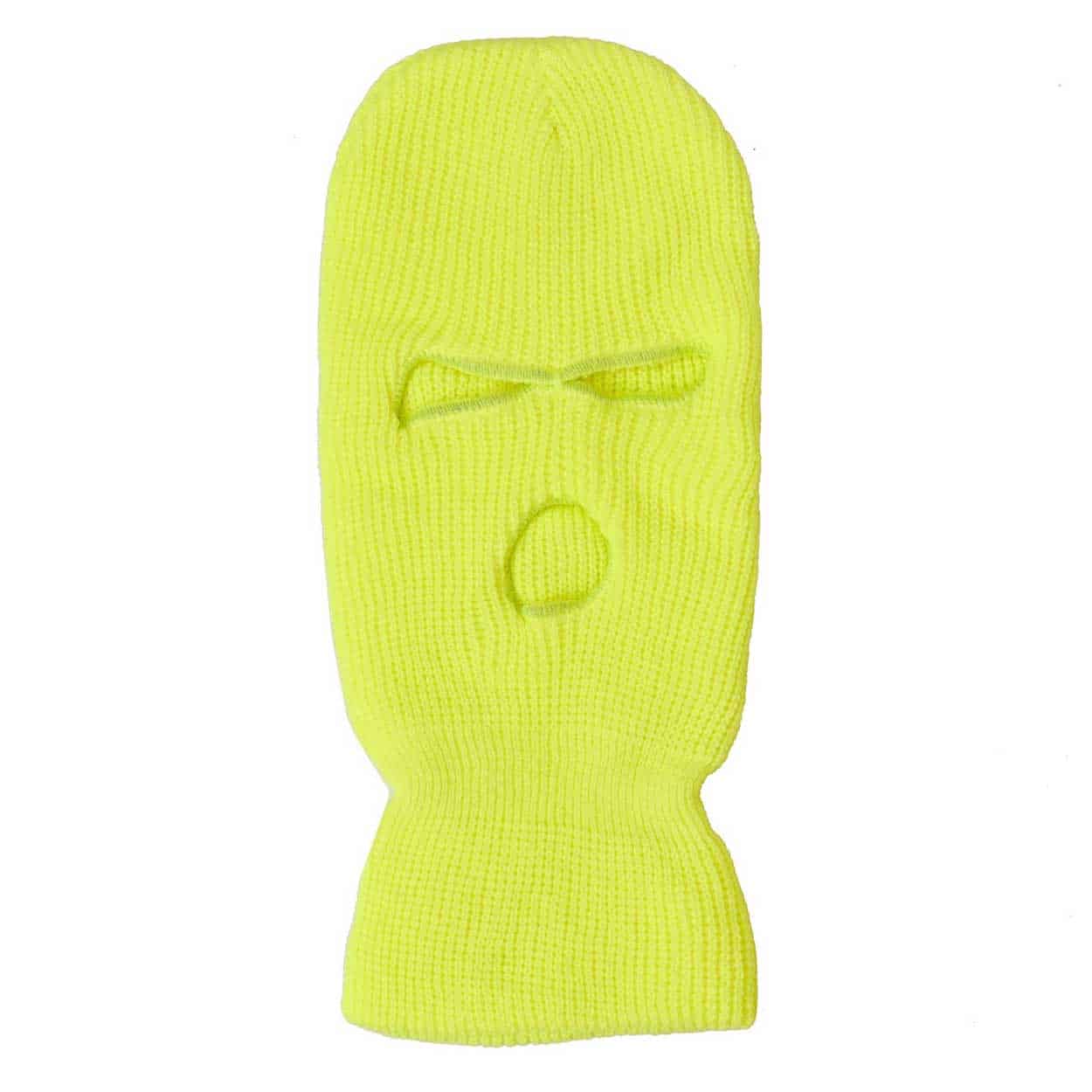 Balaklava skidmask rånarluva neon gul