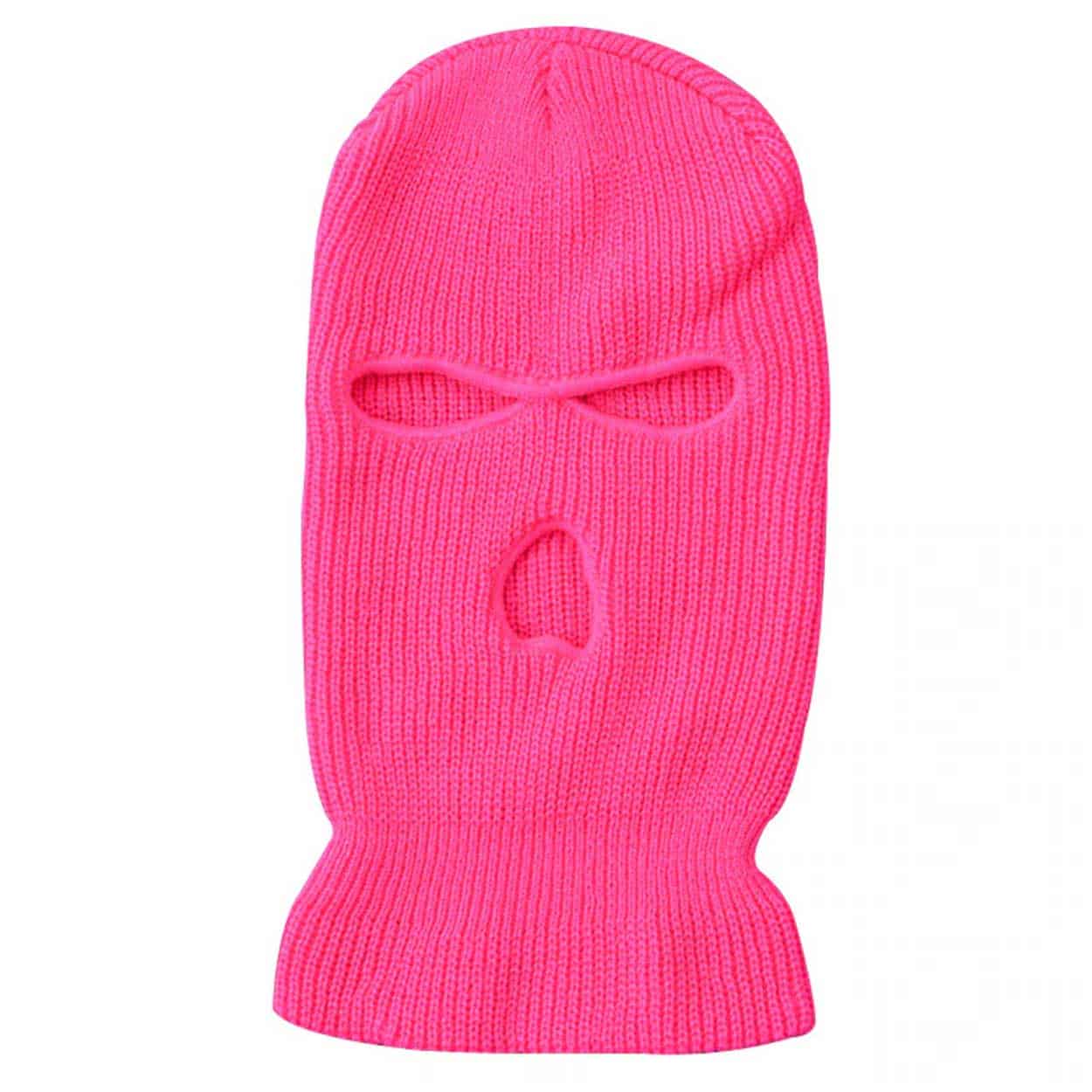 Balaklava skidmask rånarluva neon rosa