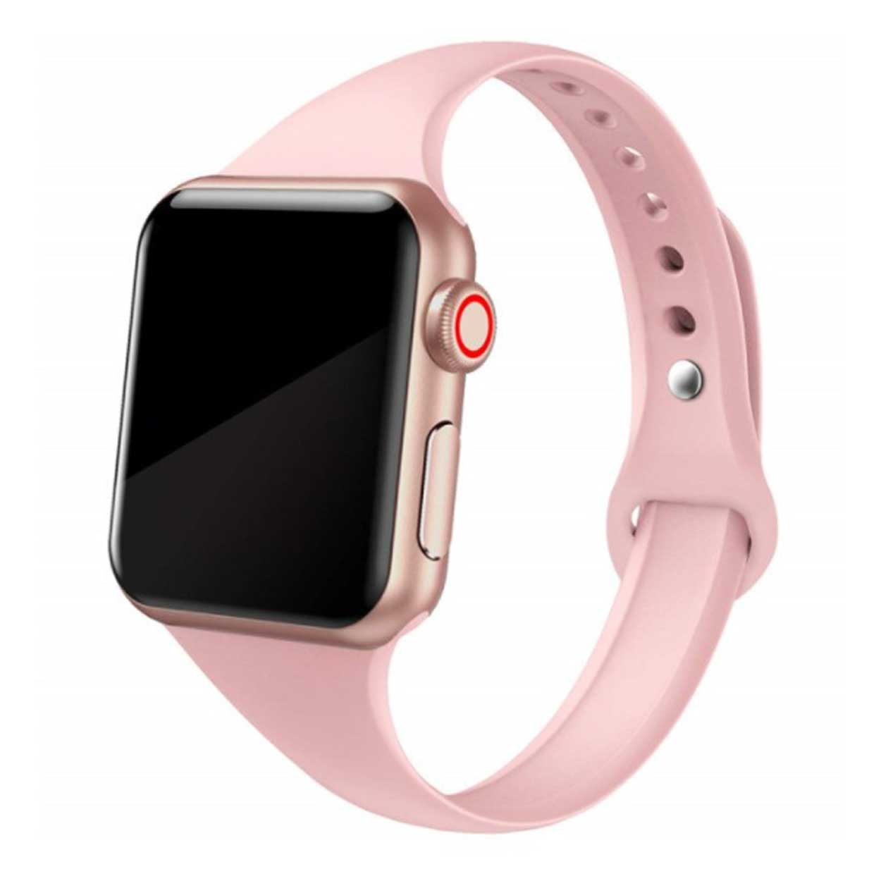 Smalt apple watch silikonarmband 38/40/41 rosa
