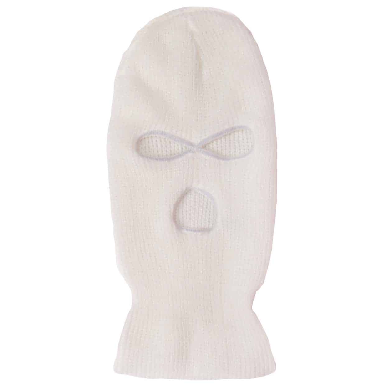 Rånarluva balaklava skidmask vit