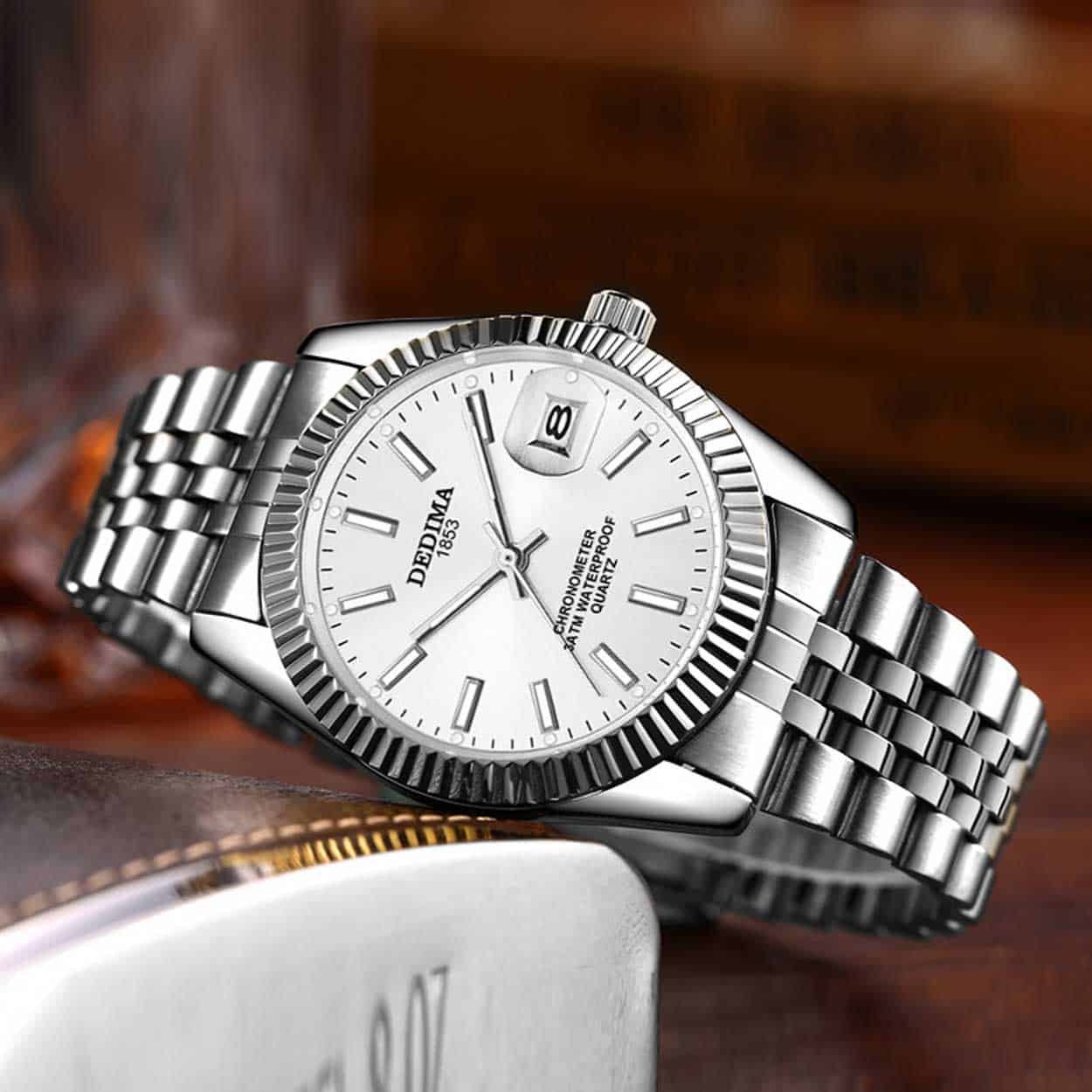 Dedima 1853 classic klocka silver - herrklocka steel
