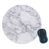 Mjuk Rund Musmatta Med Tryck Vit Marmor 20cm