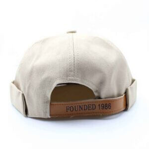 Beige Miki Hat Keps Rullad Skärm Mössa Beanie Docker Sotarmössa