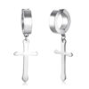 2-pack Fake Piercing Ring Utan Hål Hängande Kors Silver