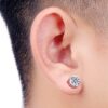 2-pack magnetisk piercing fake örhänge kristall svart