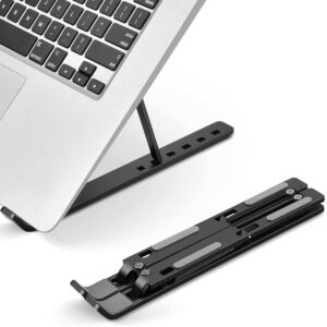 Portabelt Vikbart Laptopställ - Ergonomiskt Laptopstativ Svart