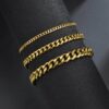 Justerbar pansanlänk kedjearmband guld kedja 7mm