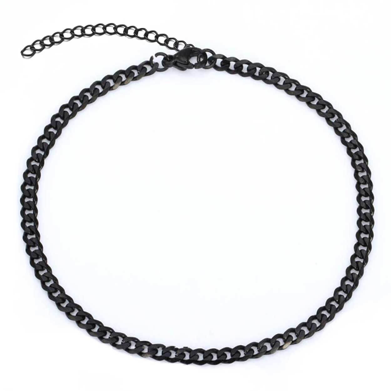 Justerbar pansanlänk kedjearmband svart kedja 3mm