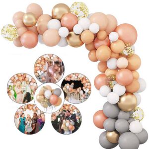 Ballongbåge guld rosa pastell - komplett ballonggirlang 5m